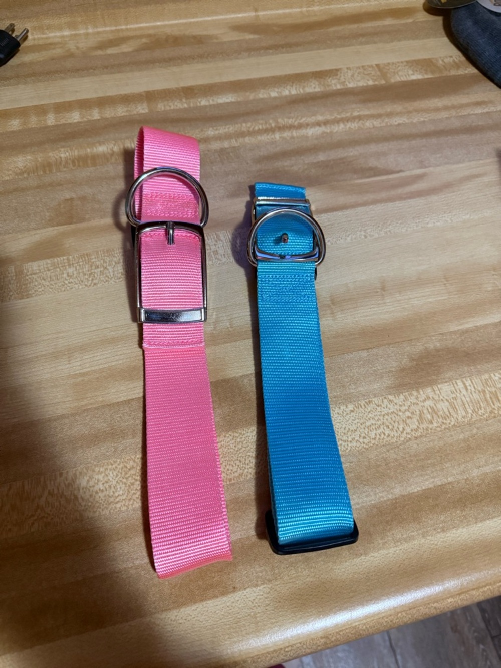 Pink and Blue Adjustable dog collars